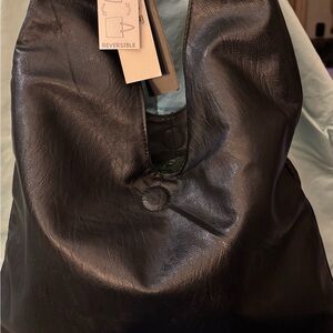 Reversible Black and Gun Metal Grey Tote‎ Bag